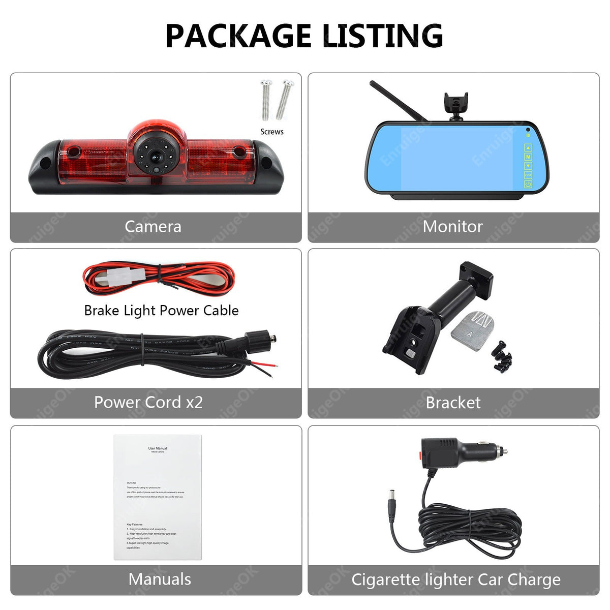 Wireless 7" Monitor & Brake Light Reversing Camera For Fiat Ducato Citroen Relay22