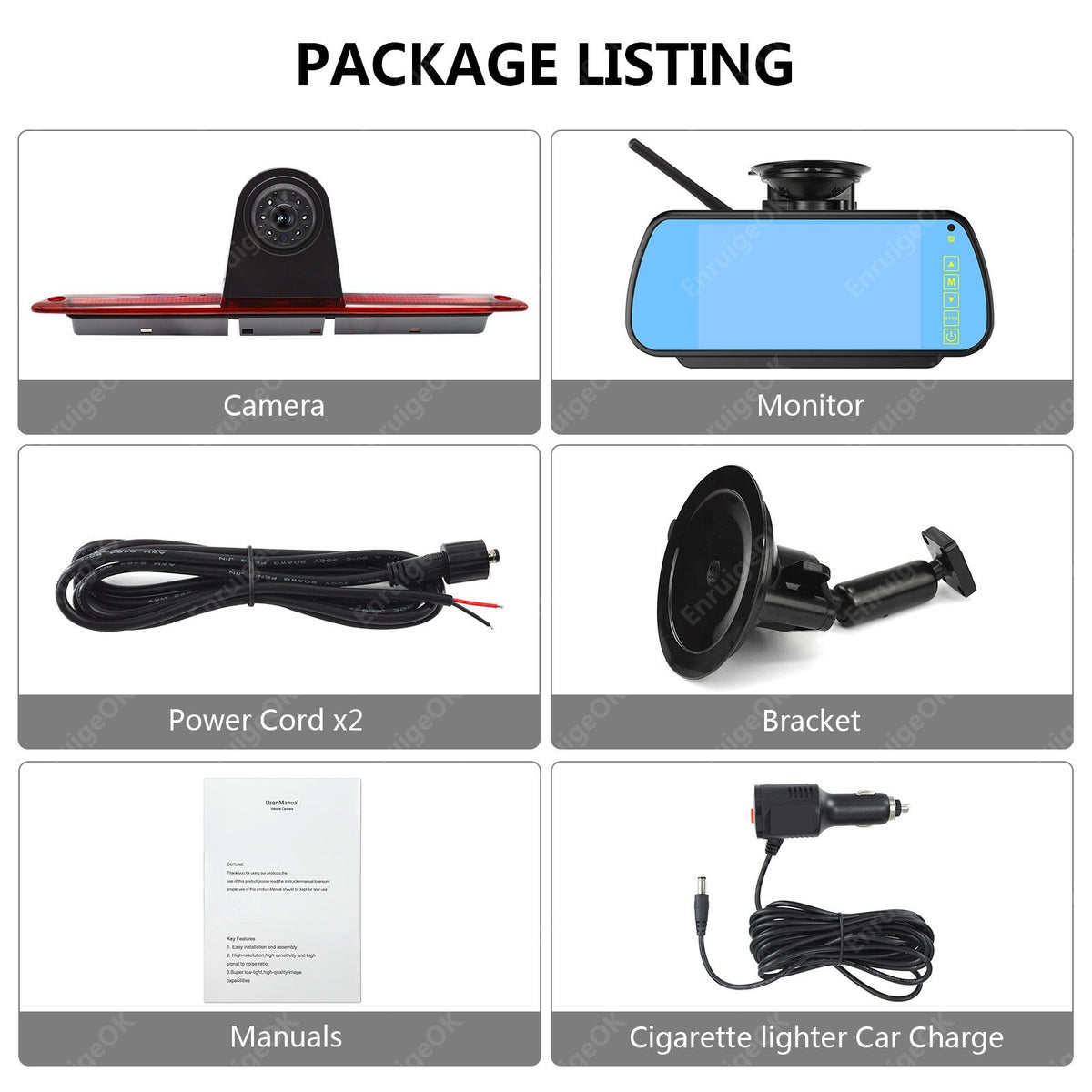 Wireless 7" Monitor & Brake Light Reversing Camera For Mercedes-Benz Sprinter/VW22
