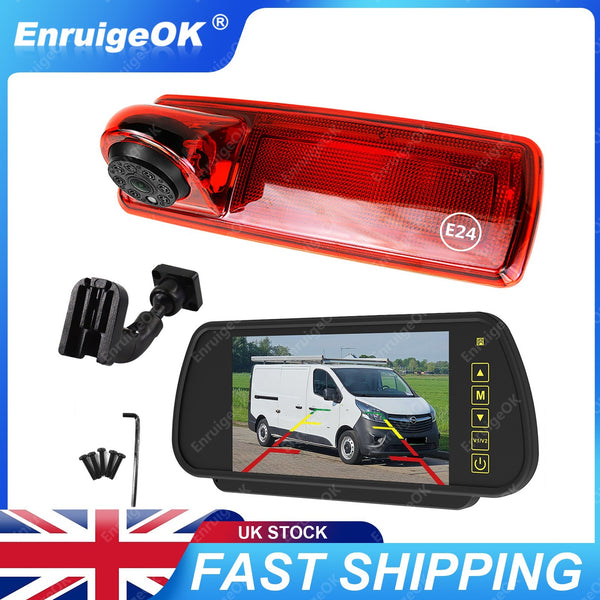 7'' Monitor Rear Brake Light Reversing Camera for Vauxhall Vivaro Renault Trafic0