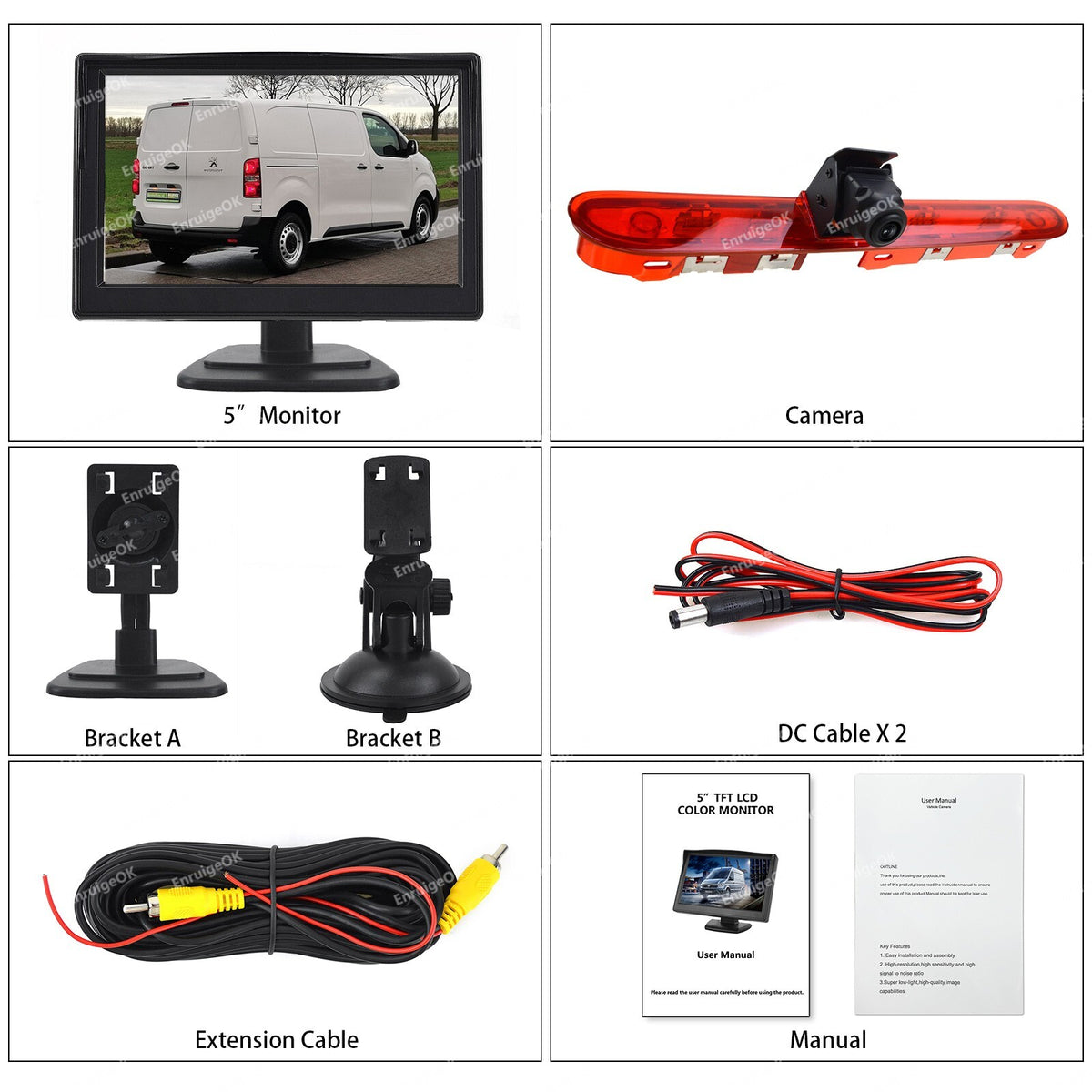 Brake Light Reversing Camera kit for Peugeot Expert Toyota ProAce Fiat Scudo18