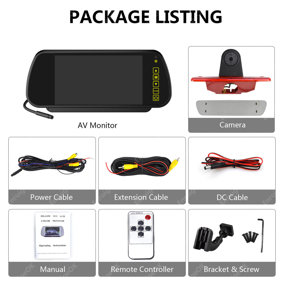 Citroen Dispatch Van 2007-2016 Rear Brake Light Reversing Camera + 7" Monitor20