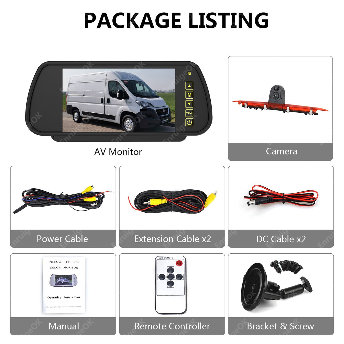 Dual Lens 3rd Brake Light Backup Camera Kit for Mercedes-Benz V-Class V260 V260L21