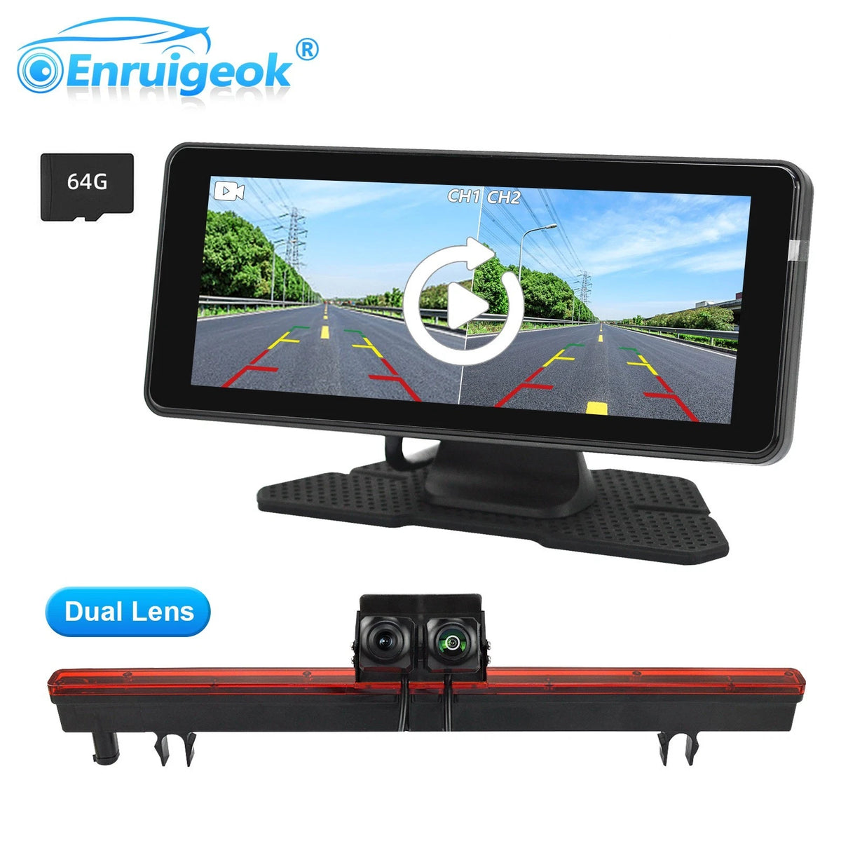 Iveco Daily dual brake light camera with 6.86 inch DVR monitor and 64GB card