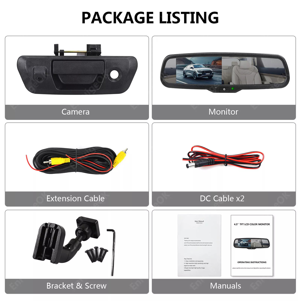 For 2015-2018 Nissan Navara D23 NP300 Tailgate Handle Rear View Backup Camera Kit