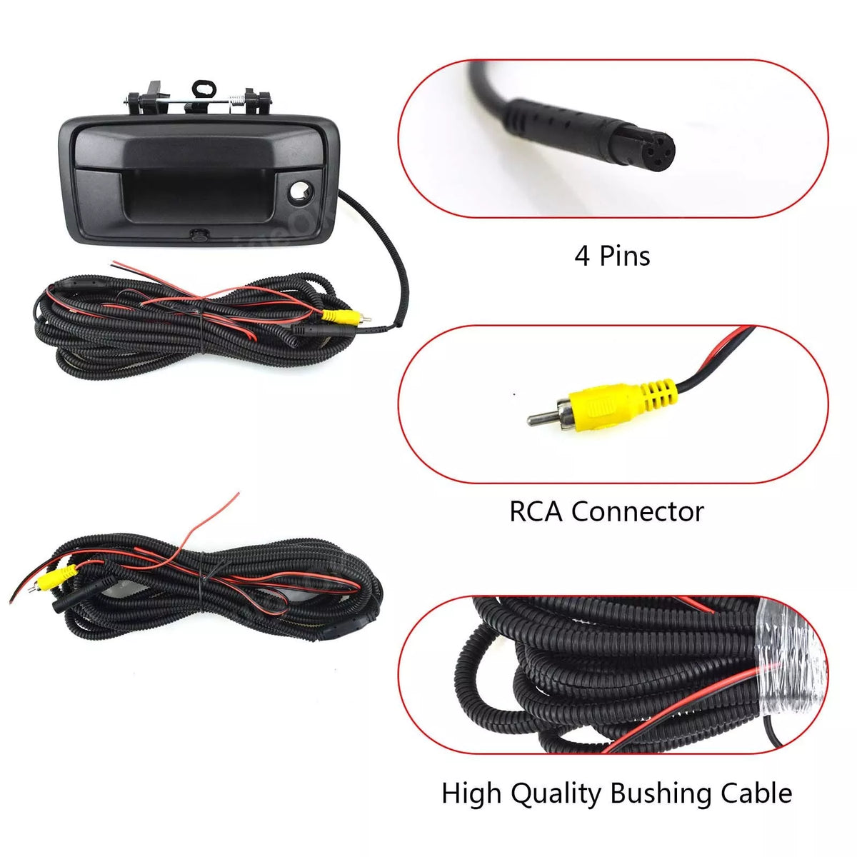 Compatible for Chevy Silverado/GMC Sierra 2015-2015 Tailgate Handle with Backup Camera Kit