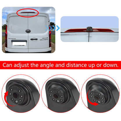 EnruigeOK Car High Mount Brake Light Reversing Camera for Maxus Deliver 9/Edeliver 9/V90,LDV Deliver 9 Parking Backup Reverse Camera