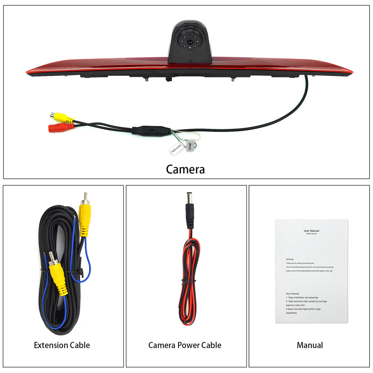 EnruigeOK Car High Mount Brake Light Reversing Camera for Maxus Deliver 9/Edeliver 9/V90,LDV Deliver 9 Parking Backup Reverse Camera