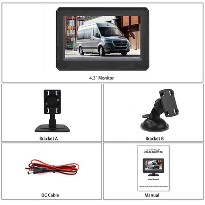 4.3" Hight Definition Screen with Two Brackets
