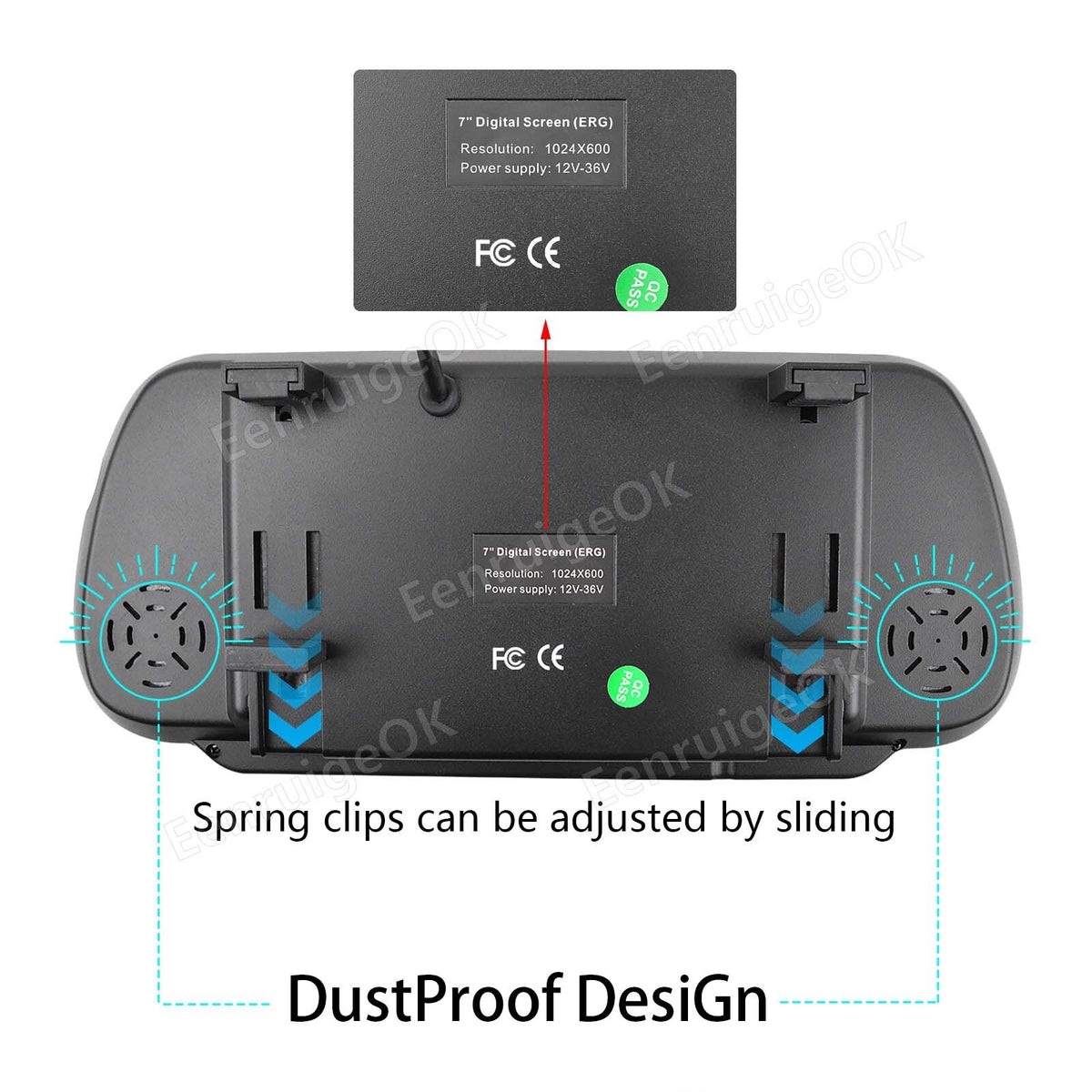 7" Mirror Monitor & Rear Brake Light Reversing Camera for Fiat Doblo Opel Combo13