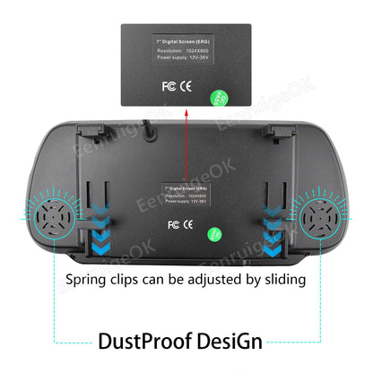 7" Mirror Monitor & Rear Brake Light Reversing Camera for Fiat Doblo Opel Combo13