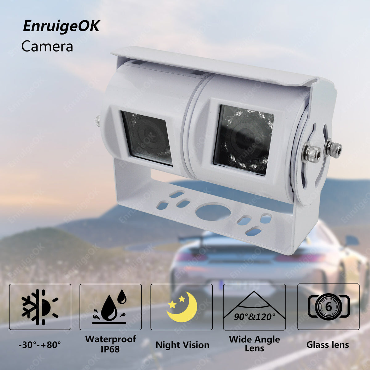 Motorhome Van Dual Twin Commercial Reversing Reverse Rear View Parking Camera5