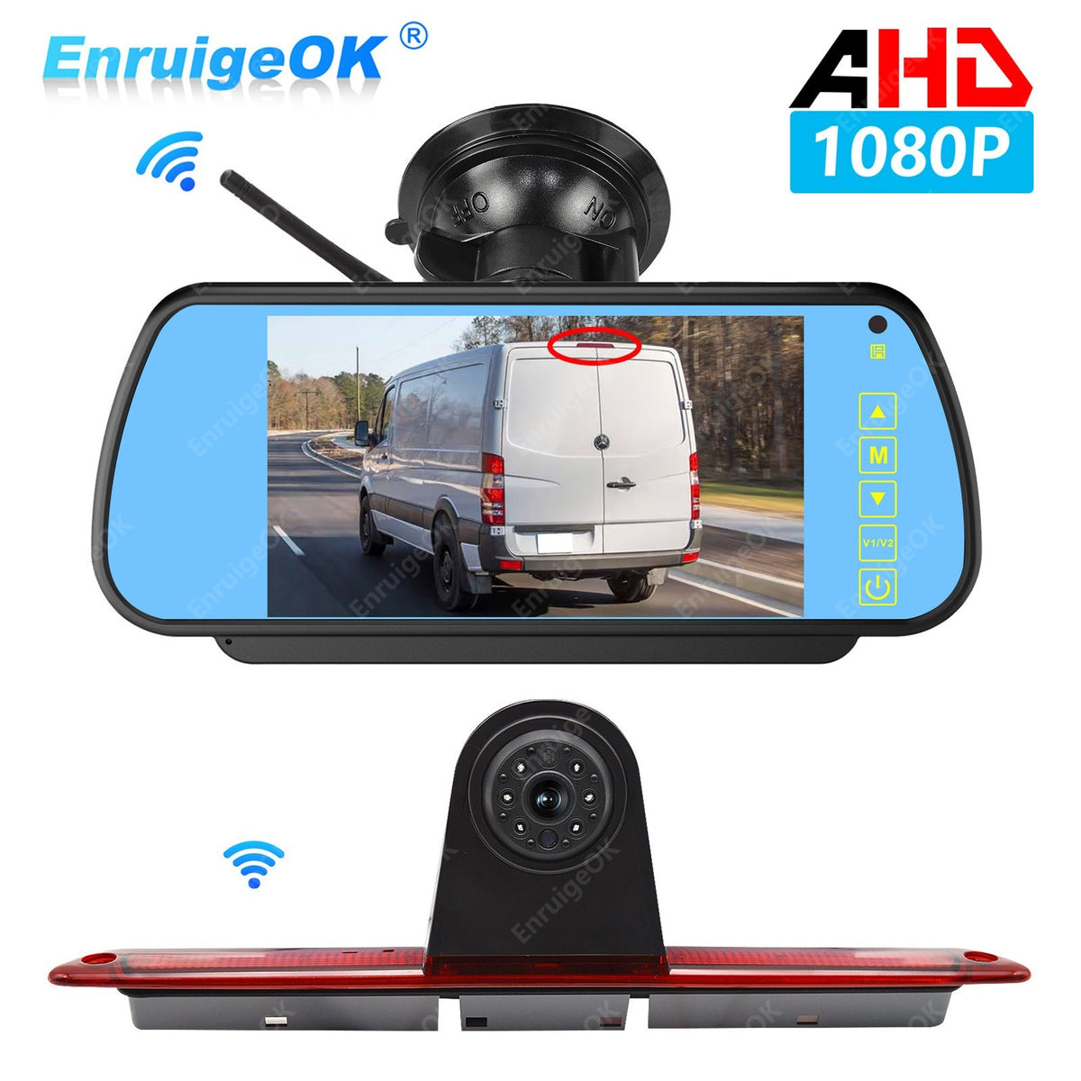 Wireless 7" Monitor & Brake Light Reversing Camera For Mercedes-Benz Sprinter/VW0