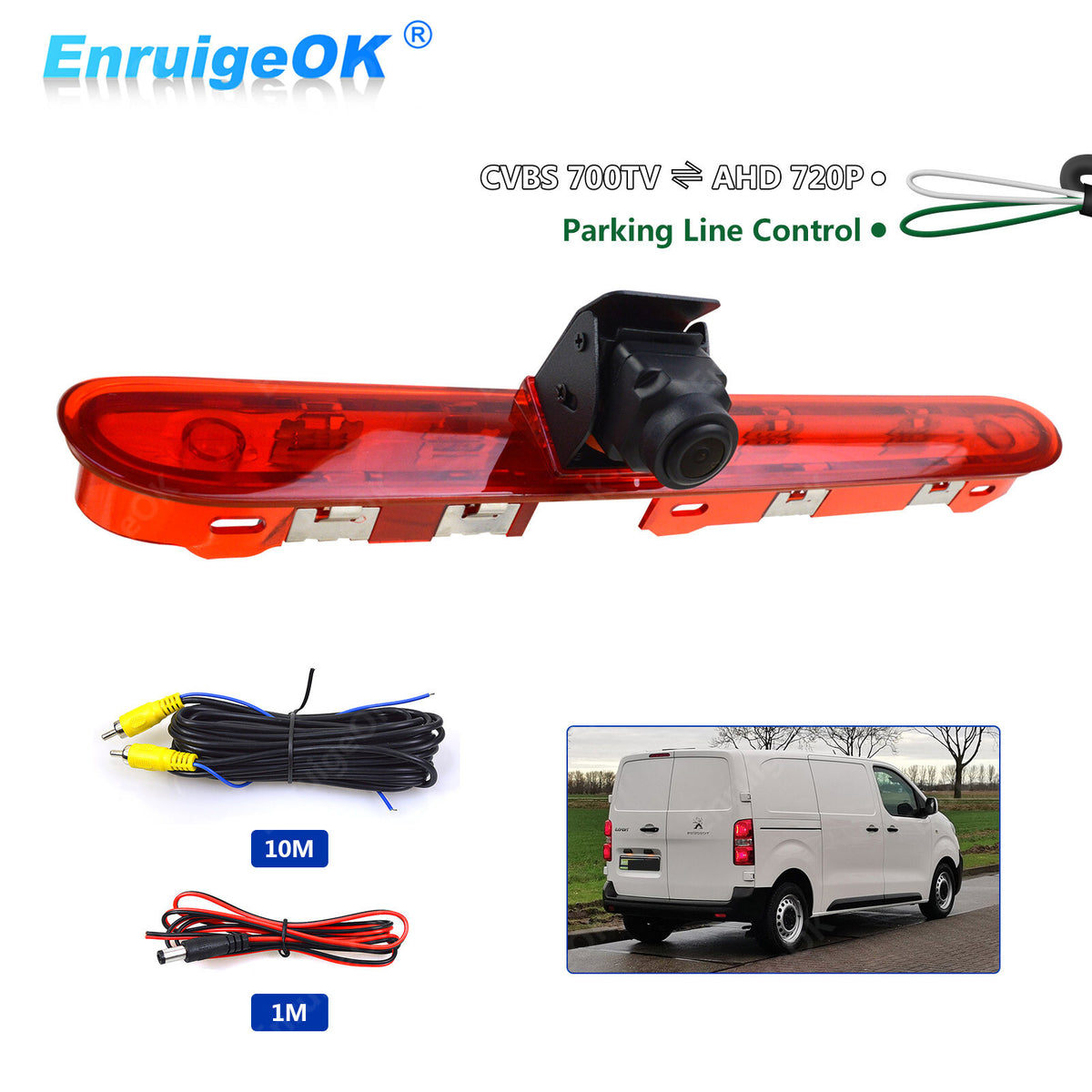 Peugeot Expert Van 2016-Onwards Rear Reversing High Level Brake Light Camera0