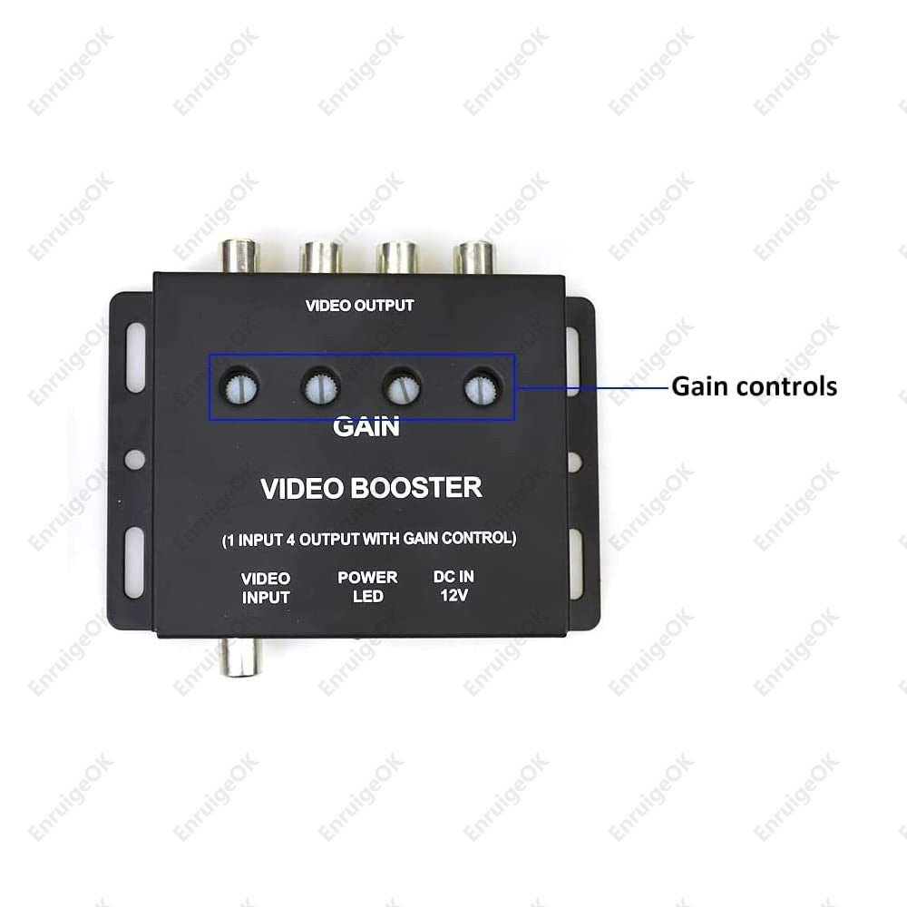 1-Input to 4-Outputs 4 Channels RCA Video Signal Booster Splitter In-Car Monitor4