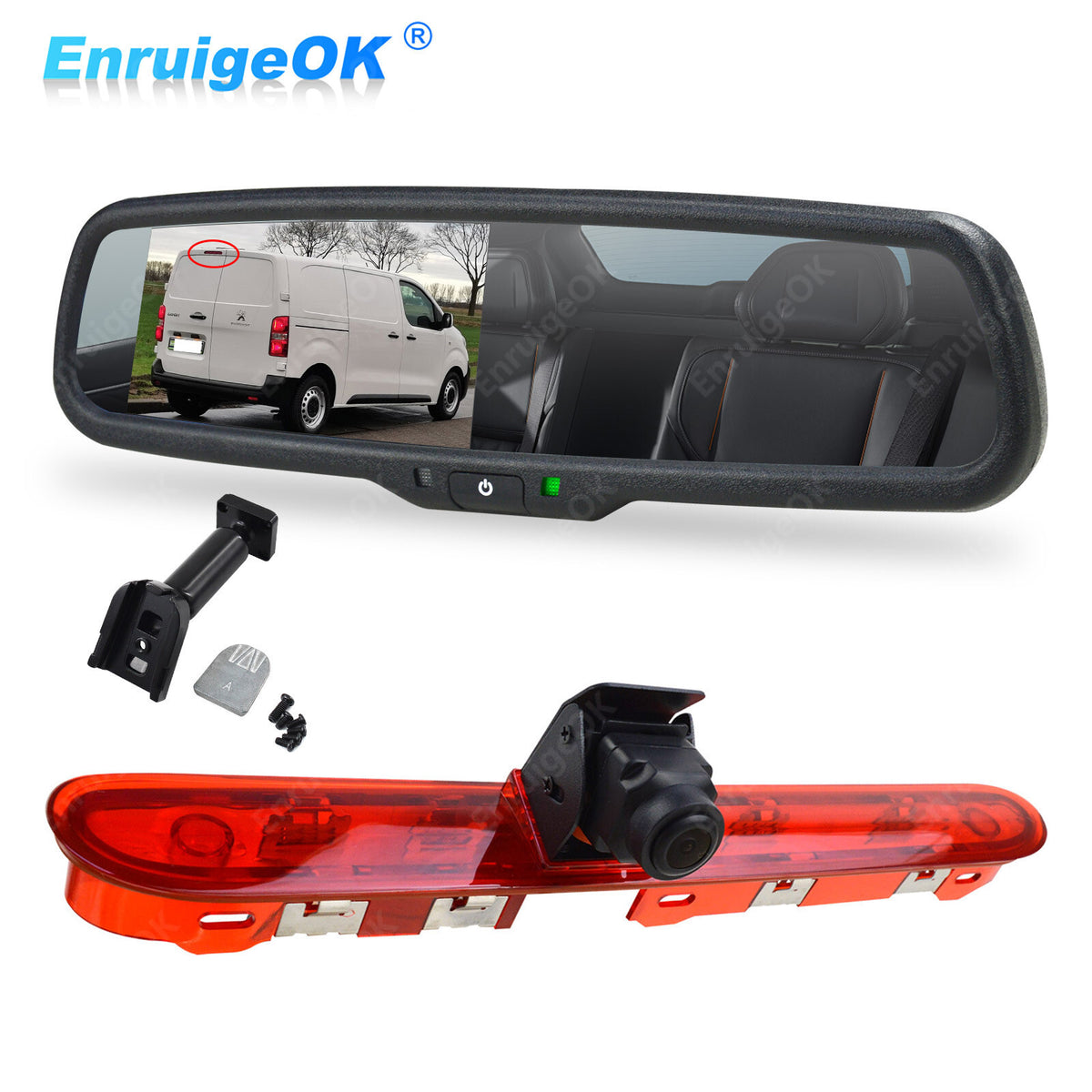 Citroen Dispatch Peugeot Expert Rear Brake Light Reversing Camera & 4.3" Monitor0