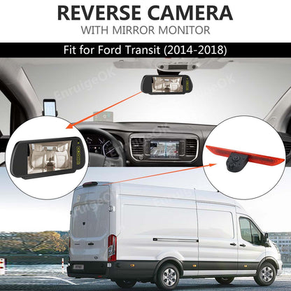 Dual Lens 3rd Brake Light Rear View Backup Camera for Ford Transit + 7'' Monitor1