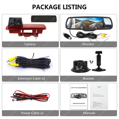 For Vauxhall Vivaro Renault Trafic Mk3 X82 Rear Brake Light Reversing Camera Kit21