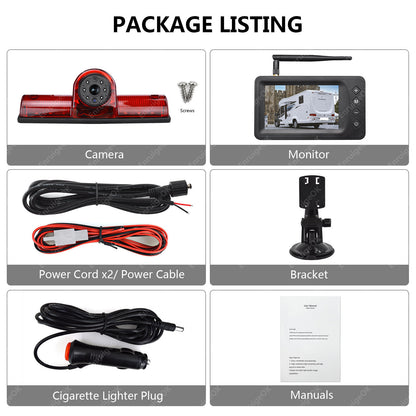 Wireless Universal High Level Brake Light Reverse Camera Kit for Commercial Vans9