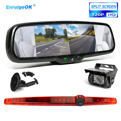 Surface Mounted 3rd Brake Light Backup Camera Kit Universal for Motorhome Vans0