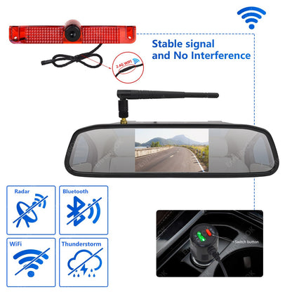 Wireless Brake Light Backup Camera Kit For Chevy Express GMC Savana Van 03-194
