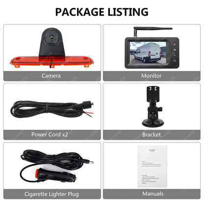Wireless 5" Monitor & Brake Light Reversing Camera For Fiat Ducato Citroen Relay11
