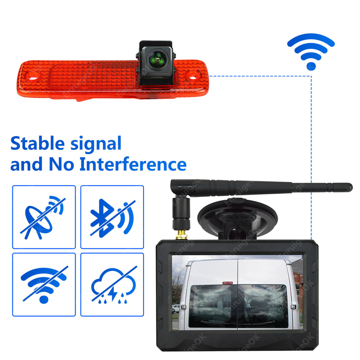 Wireless Rear Brake Light Reversing Camera Kit for Ford Transit [MK7](2006-2013)4