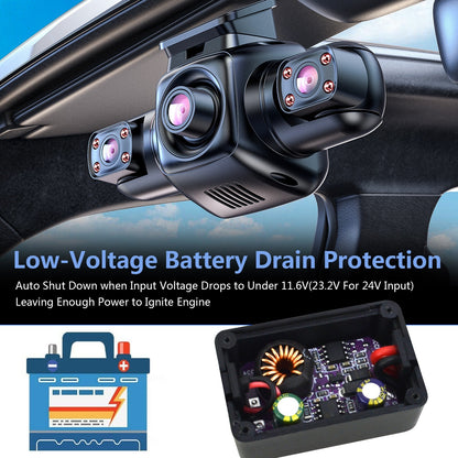 Universal Dash Cam Hardwire Kit 12V-24V to 5V  Mini USB Cable Fuse for Car DVR3
