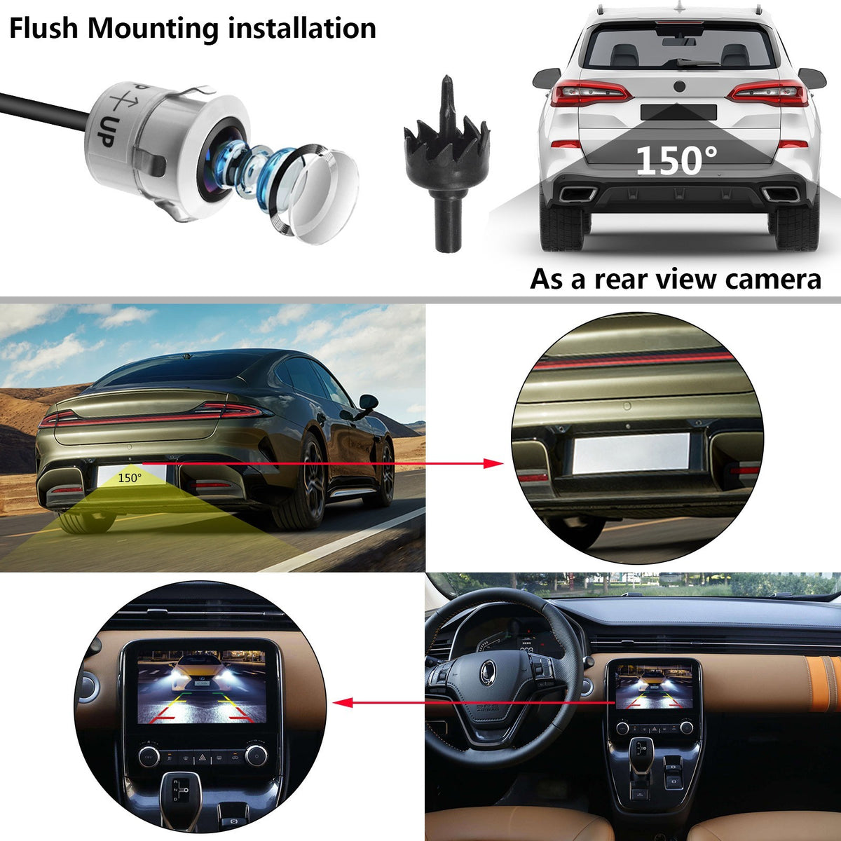 Universal Car Front/Side/Rear View Reverse Backup Night Vision Parking Camera HD6
