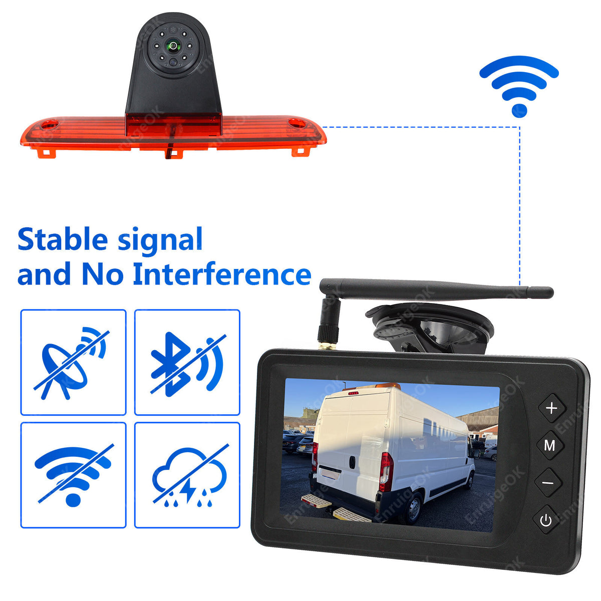 Wireless 5" Monitor & Brake Light Reversing Camera For Fiat Ducato Citroen Relay6