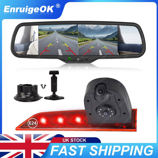 Brake Light Reverse Camera Kit for Ford Transit Custom 2016-Present Barn Doors0