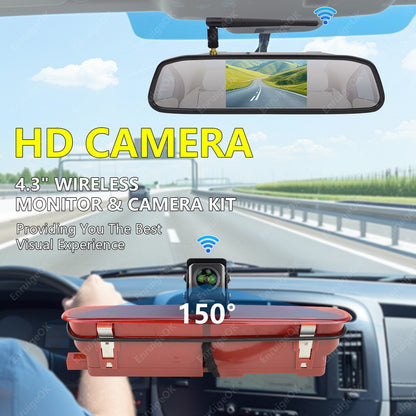 Wireless Brake Light Reverse Camera For Fiat Doblo Vauxhall Combo D+4.3" Monitor2