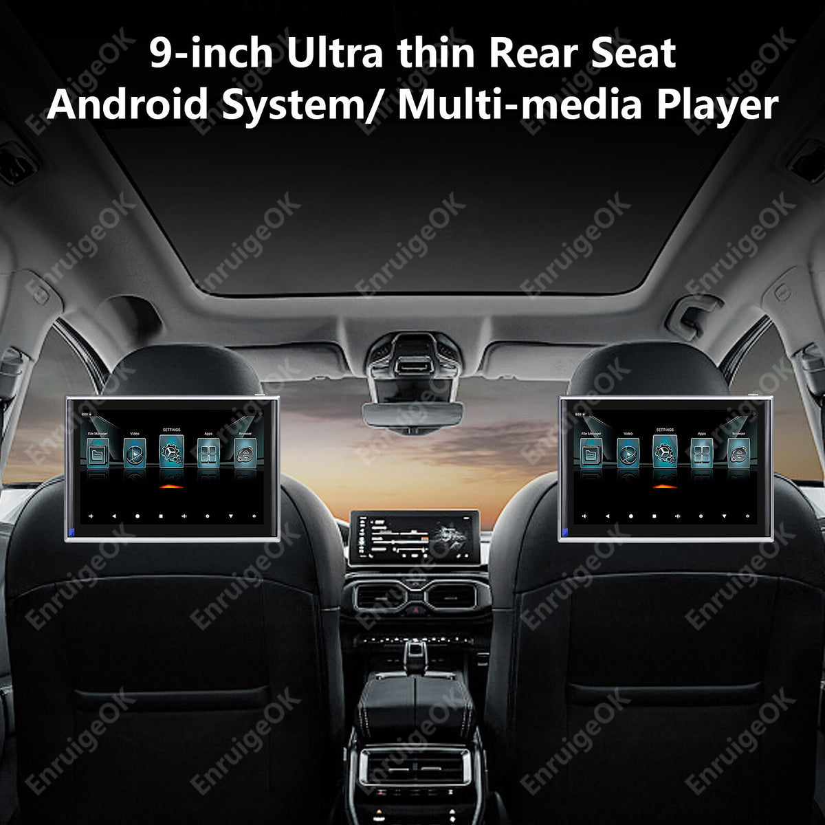 9'' Touch Screen Car Headrest Monitor Rear Seat Entertainment 1080P Media Player2