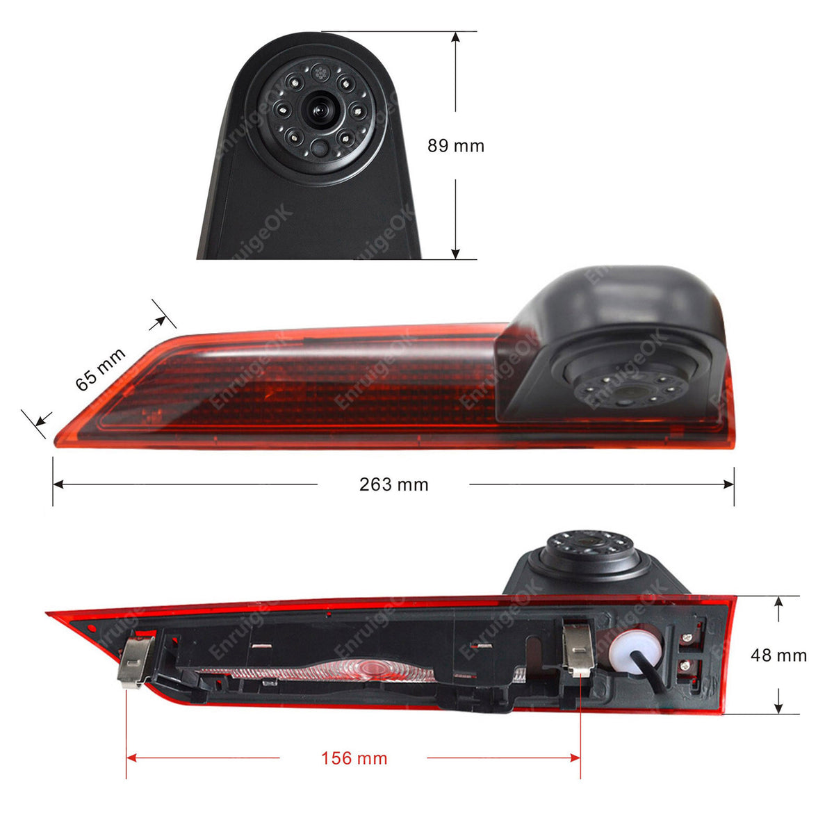 7" Monitor Door Brake Light IR Rear View Reverse Camera For Ford Transit Custom4