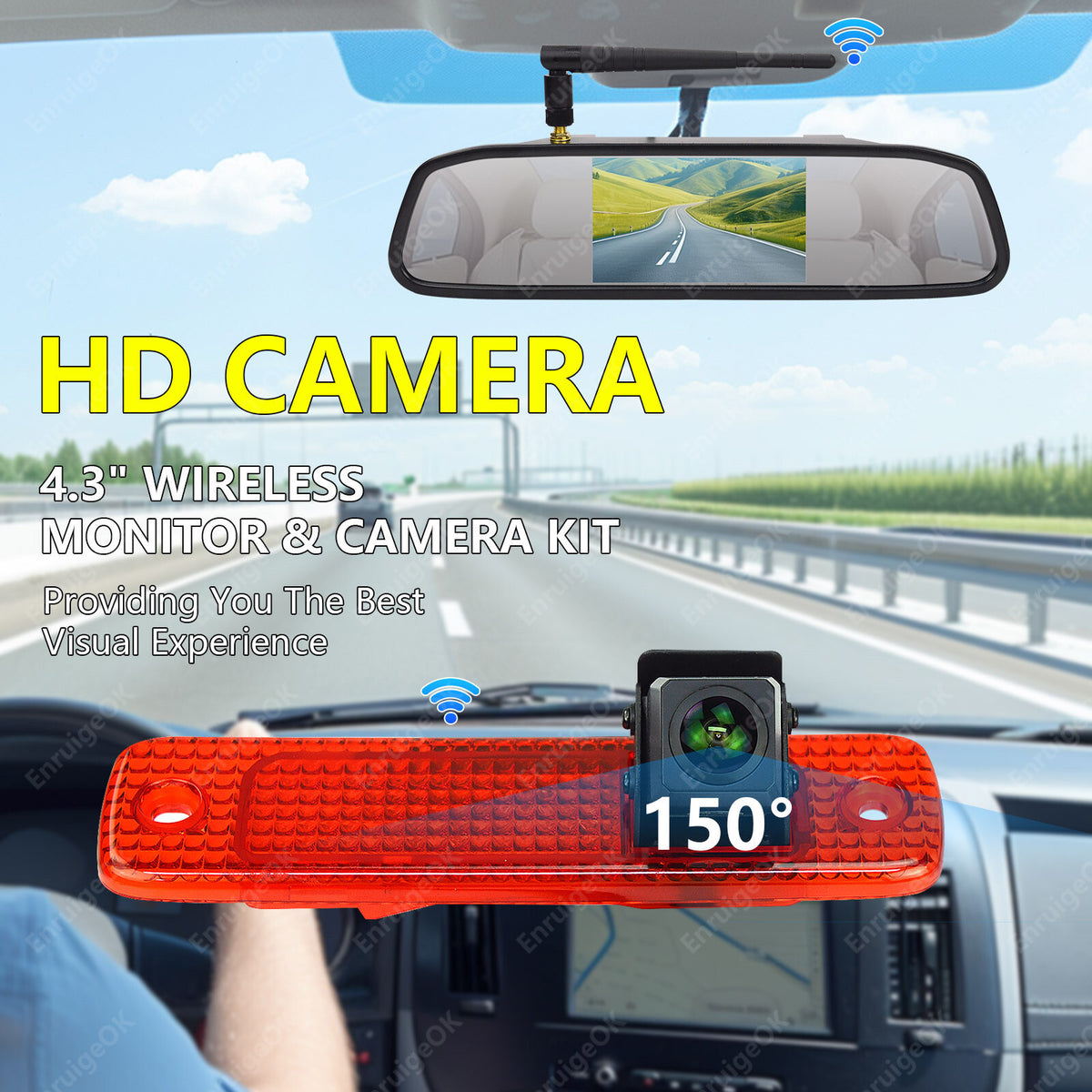 For Ford Transit [MK7](2006-2013) Wireless Rear Brake Light Reversing Camera Kit2