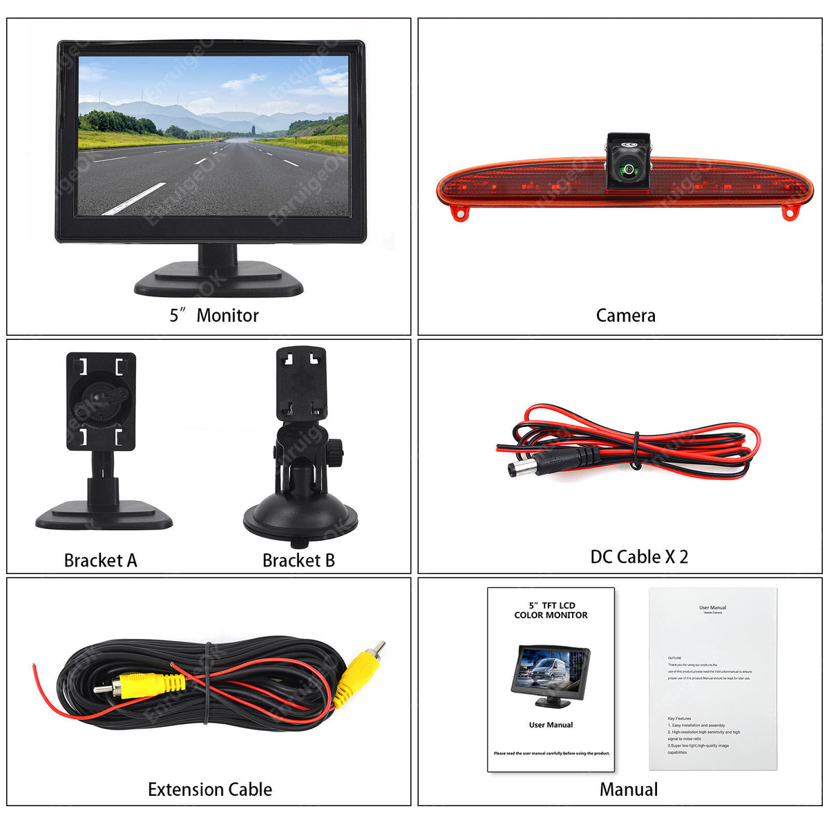 Reverse Camera For IVECO DAILY 2015-2017 Gen 6 Rear Brake Light & 5" Monitor9