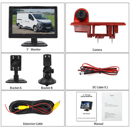 Brake Light Reverse Rear View Camera Kit For Opel Vivaro Vauxhall Renault Trafic10