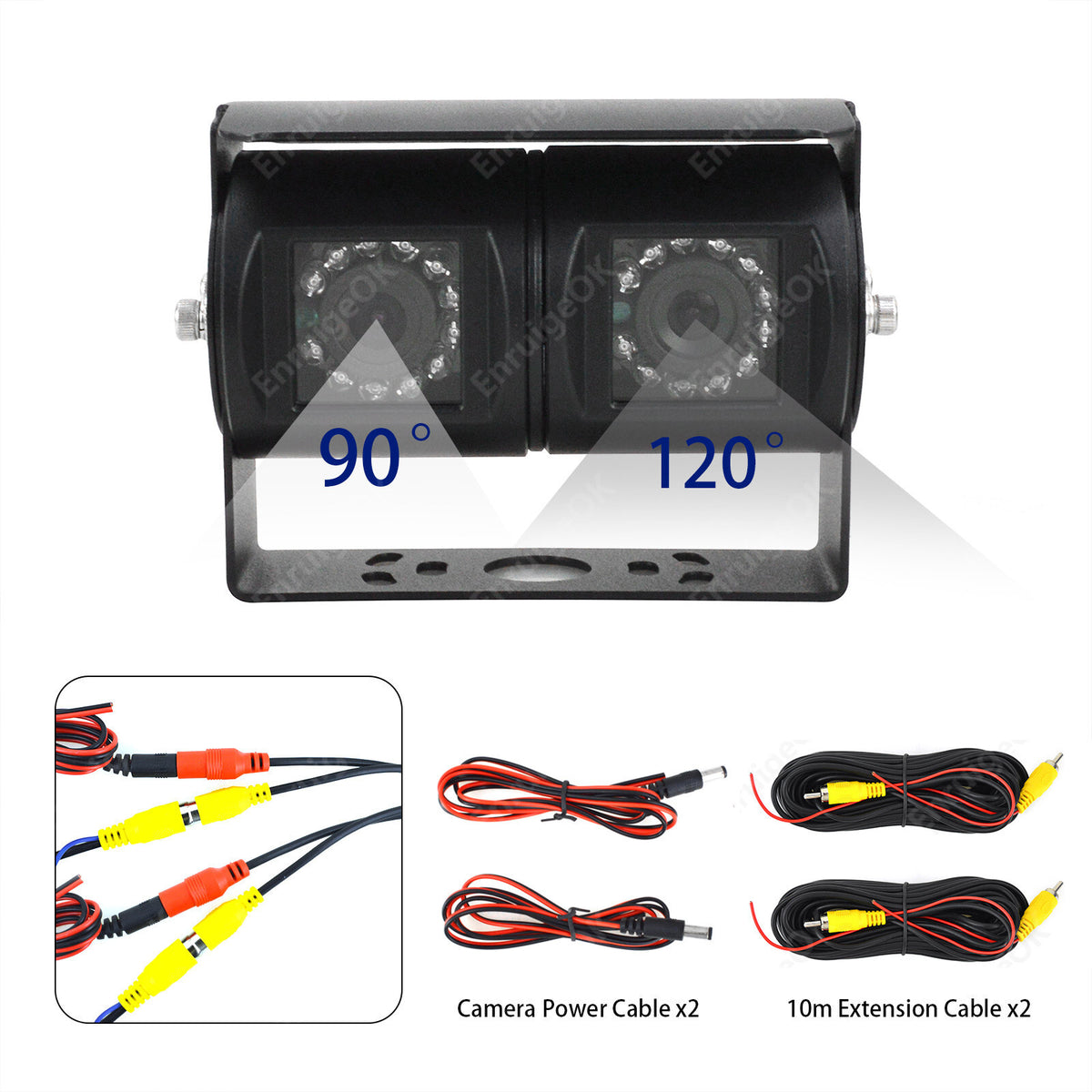 Dual Twin Reversing Camera with Rear View & Night Vision for Motorhome Van6