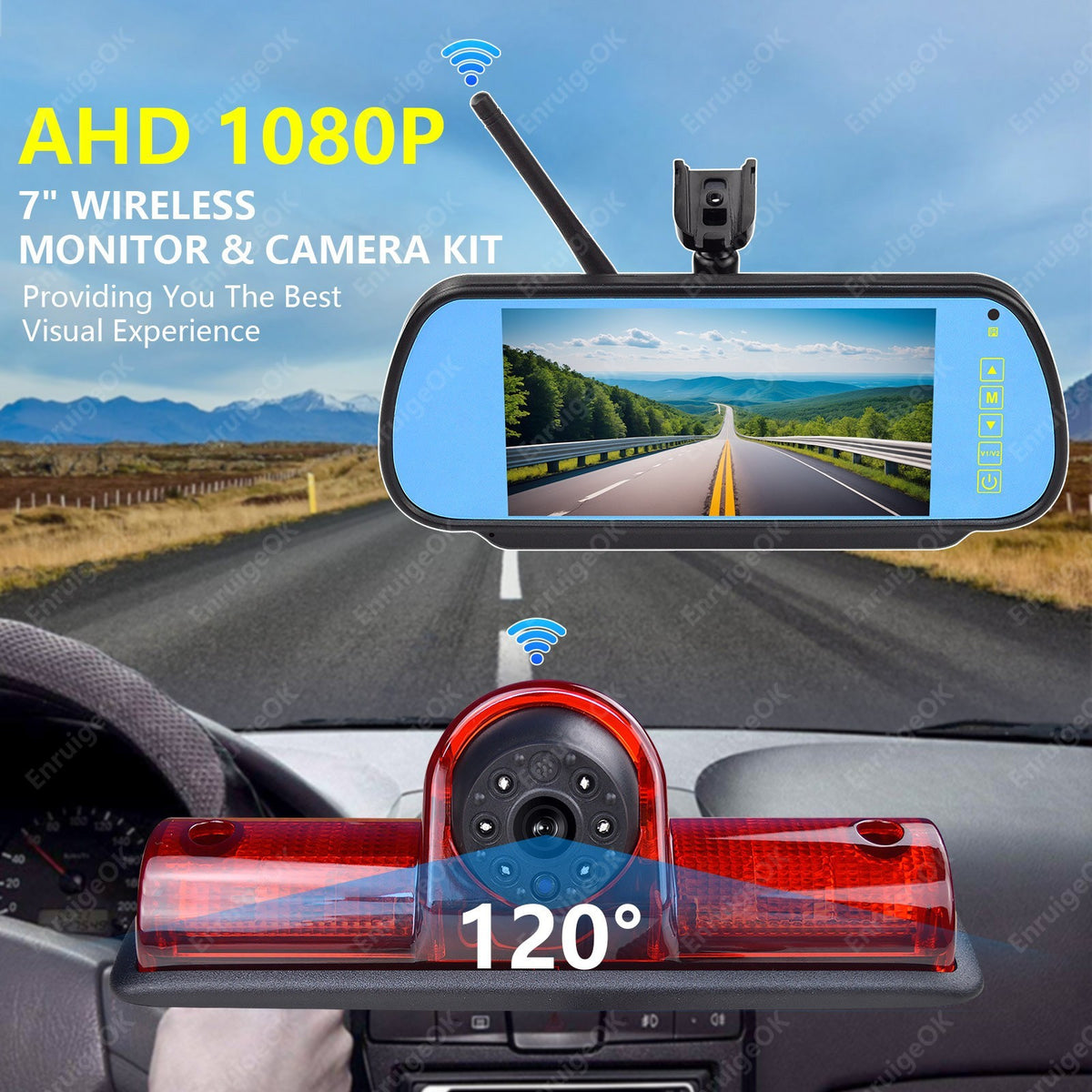 Wireless Backup Camera Kit for Nissan NV 1500 2500 3500 NV Cargo Van 2012-2019