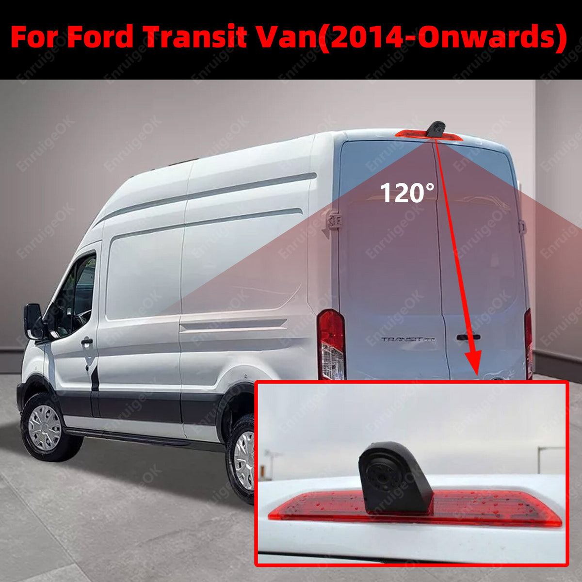 Wireless Rear Brake Light Reversing Camera for Ford Transit 350 MK8 & 7" Monitor4