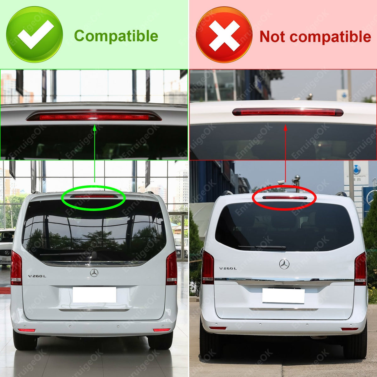 Dual Lens 3rd Brake Light Backup Camera for Mercedes-Benz V-Class V260 V260L3