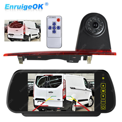 7" Monitor & Double Door Brake Rear Light Reverse Camera for Ford Transit Custom0
