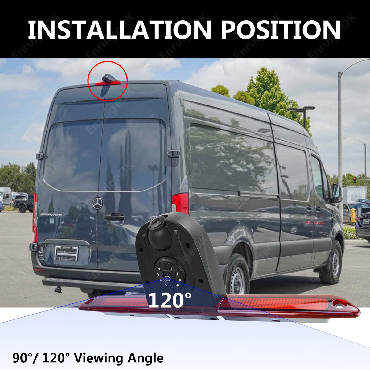 For Mercedes Sprinter VW Crafter Van Dual Rear Brake Light Reversing Camera 720P9