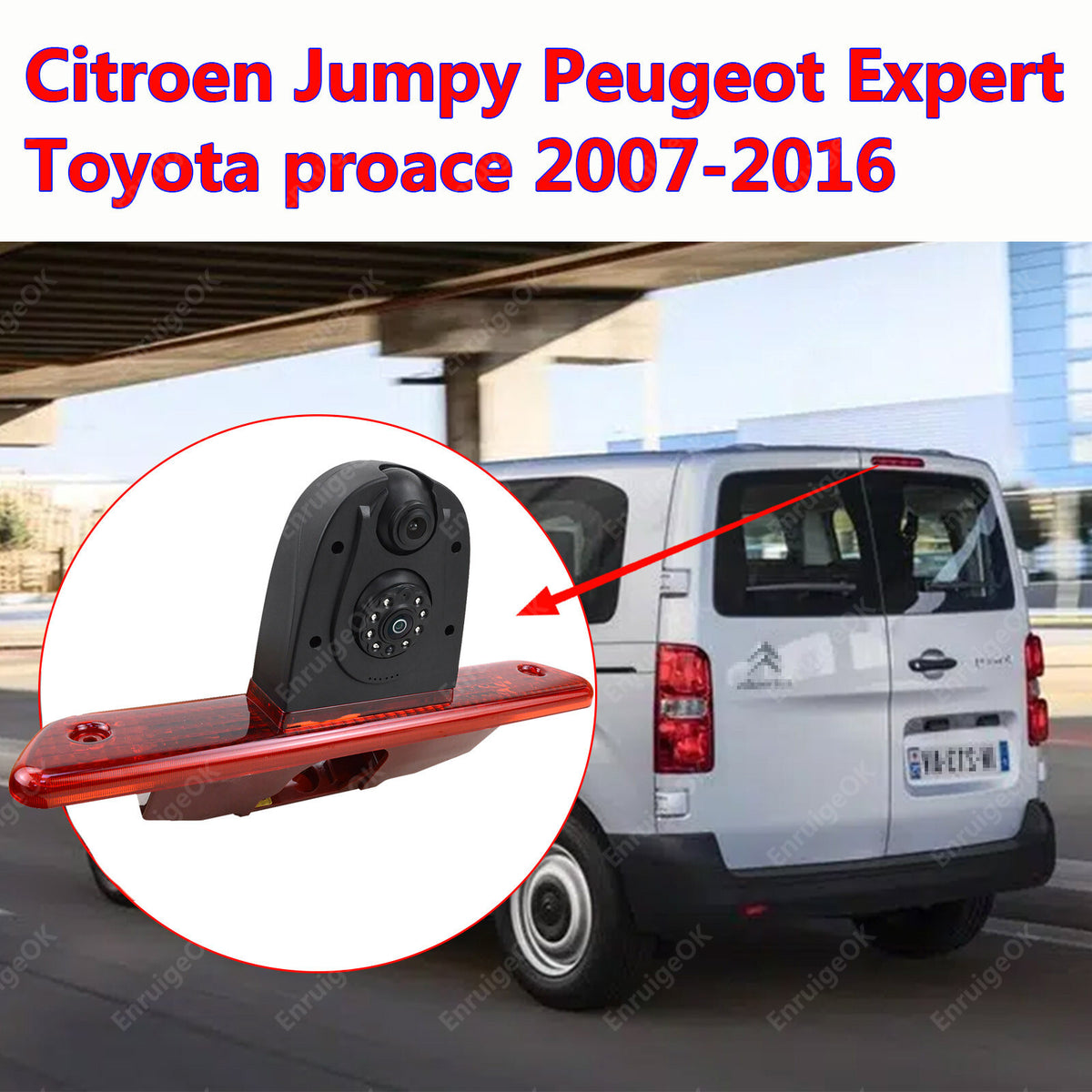 7" Monitor & Dual Rear Brake Light Camera for Citroen Dispatch / Peugeot Expert2