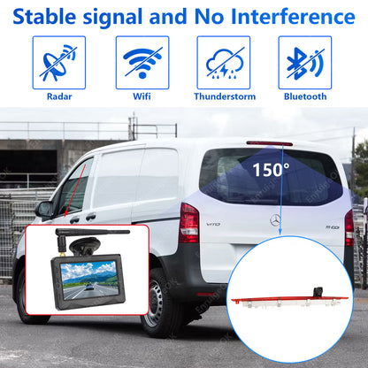 Wireless Brake Light Reverse Camera Kit for Mercedes Vito W447 Tailgate Only4