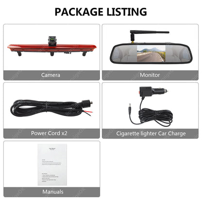 For VW Transporter T5 T5.1 Wireless Reverse Camera Kit Tailgate Single Door Only8