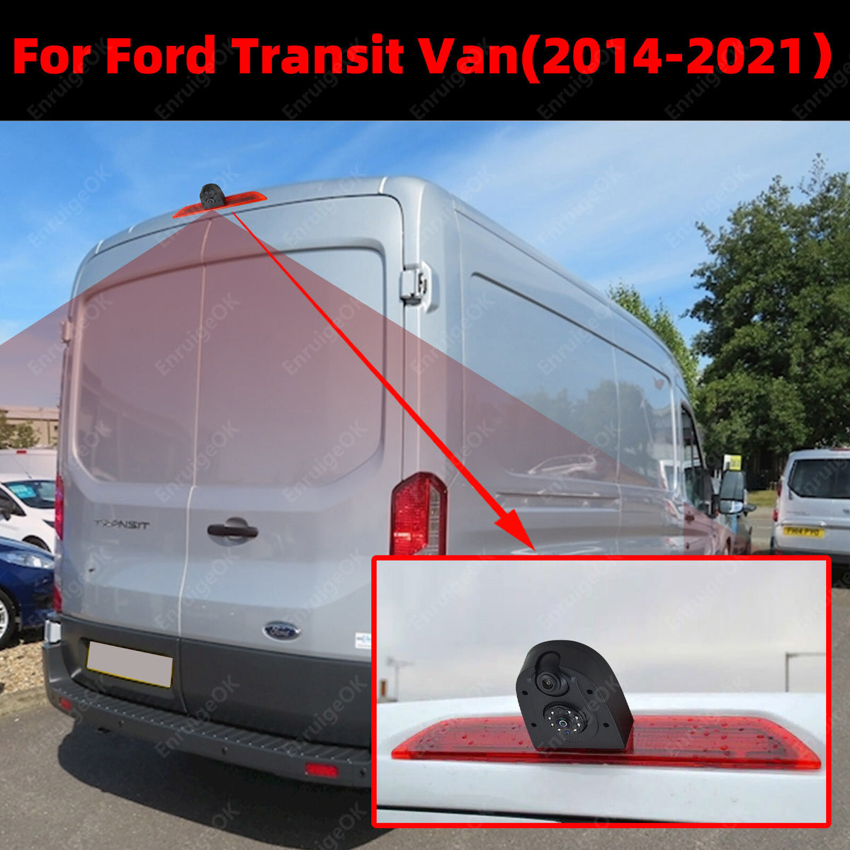 7" Monitor & Dual Lens Rear Brake Light Reverse Camera For Ford Transit 350 MK82