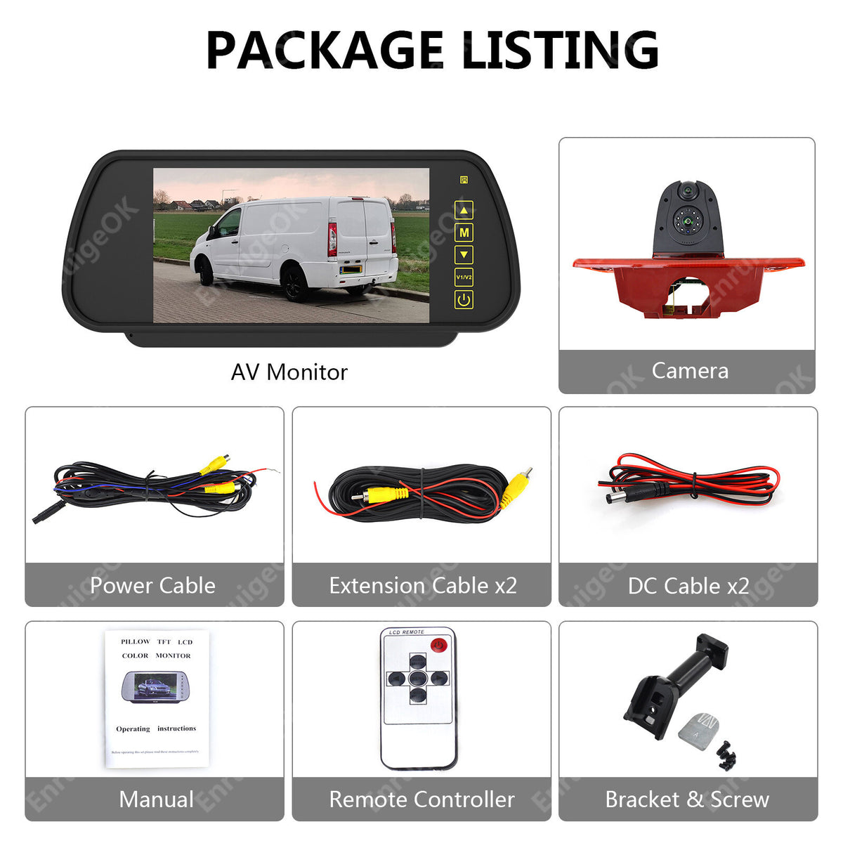 Peugeot Expert / Citroen Dispatch Dual Rear Brake Light Reverse Camera Kit6