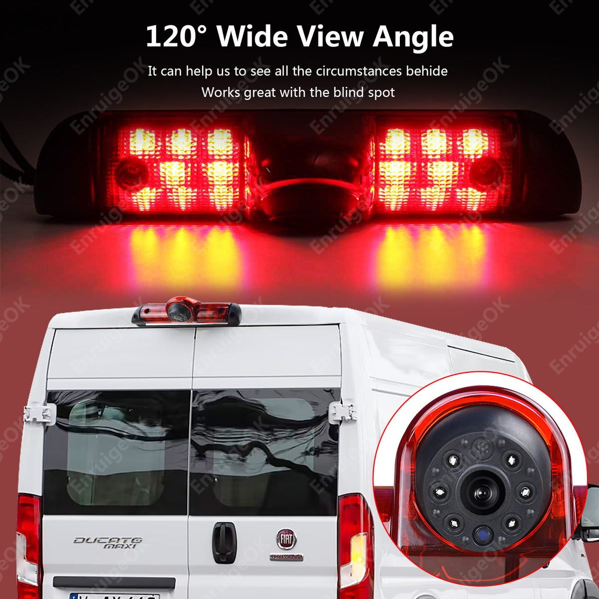 7" Monitor & Rear Brake Light Reversing Camera Kit For Fiat Ducato Citroen Relay5