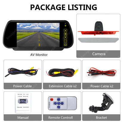 7" Monitor Dual Rear View Brake Light Reversing Camera for Ford Transit 350 MK823