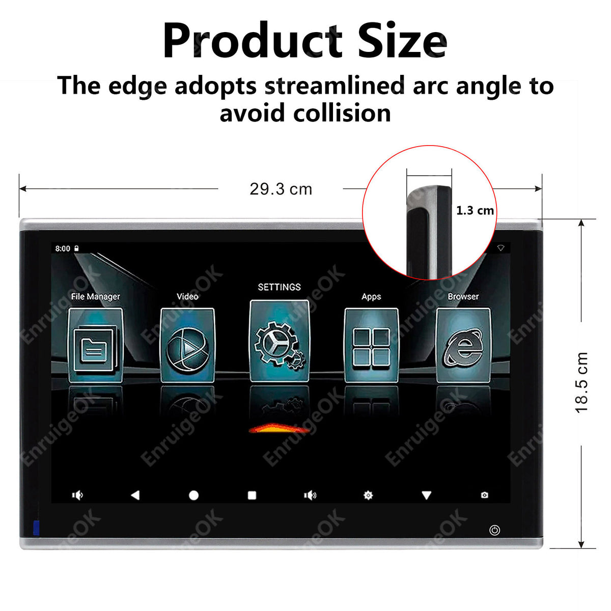 11.6 Inch Car Headrest Player Rear Auto Monitor Video USB TF WIFI BT Androind 116